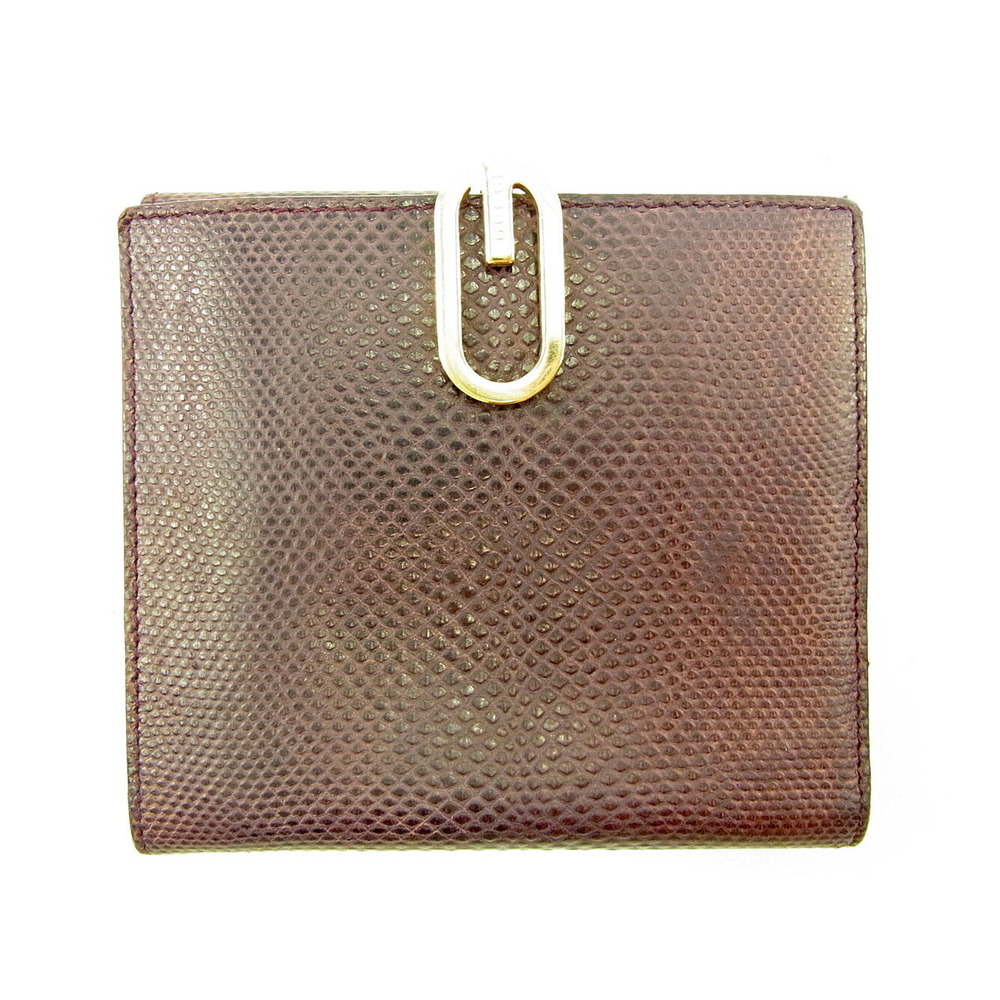 Gucci Leather Lizard Wallet Bifold Purple